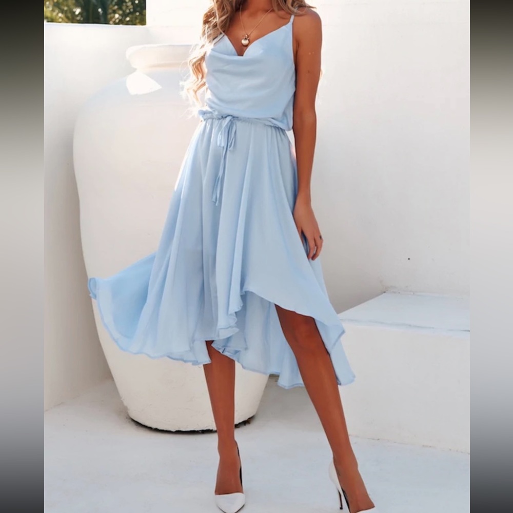 Hello Molly Steel Blue Midi Dress